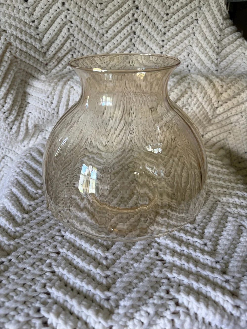 Smoky Amber Glass Oil Lamp Chimney - Unbranded